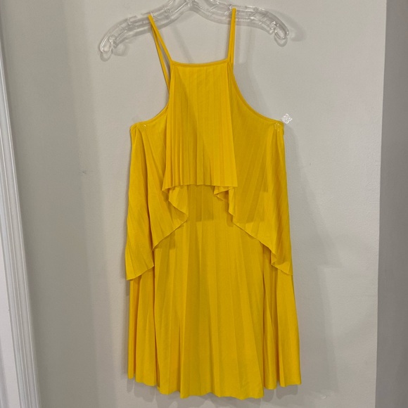 ASOS Yellow Spaghetti Strap Off the Shoulder Mini Dress - Picture 3 of 9